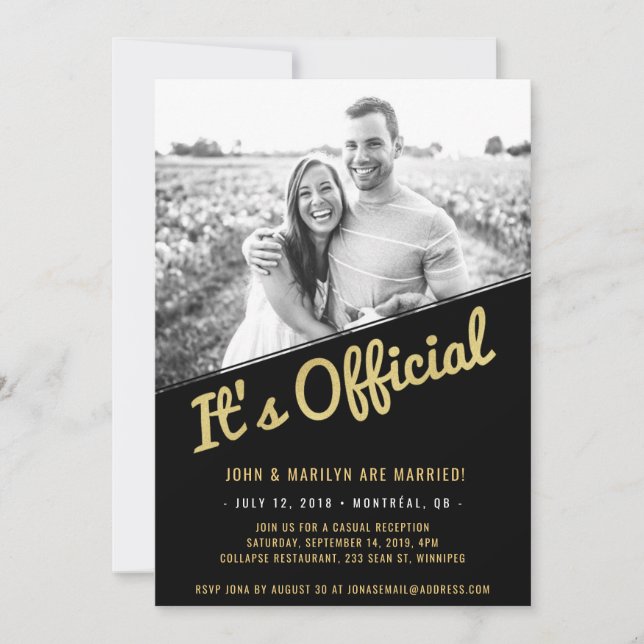 Elopement Announcement and Reception Invitation (Front)