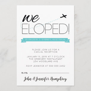 Elopement Announcement and Reception Invitation