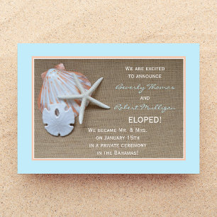 Elopement Announcements - Beach Theme