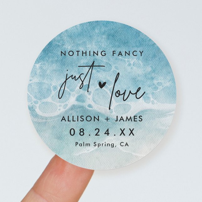 Elopement Beach Wedding Reception Classic Round St Sticker (Creator Uploaded)