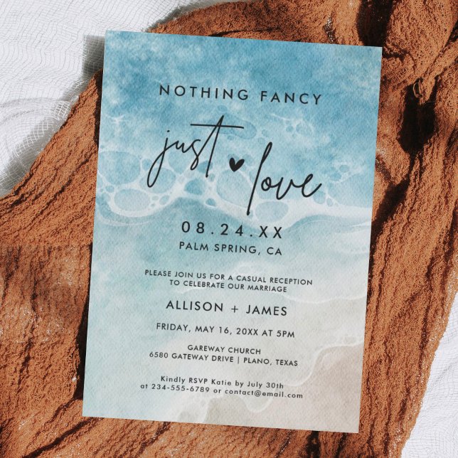 Elopement Beach Wedding Reception Invitation (Creator Uploaded)