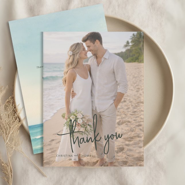 Elopement Beach Wedding Thank You Card (Creator Uploaded)