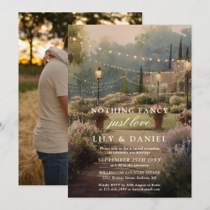 Elopement Country Garden Wedding Reception Photo Invitation