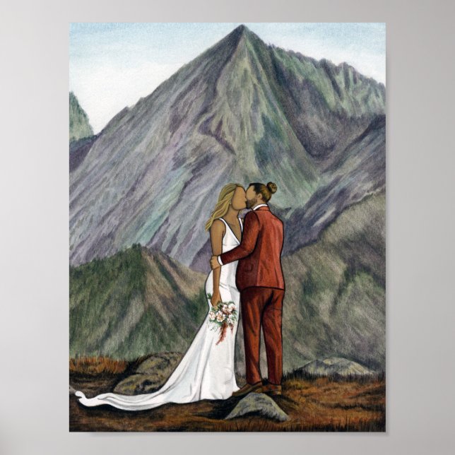 Elopement Couple in the Mountains Print (Front)