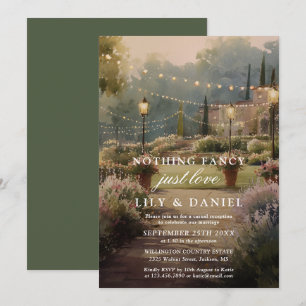 Elopement Elegant Country Garden Wedding Reception Invitation