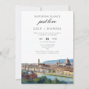 Elopement Florence Italy Wedding Reception Invitation