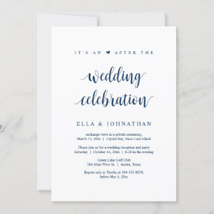 Elopement, Its an after the Wedding Party  Invitat Invitation
