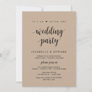 Elopement, Its an after the Wedding Party, Kraft Invitation