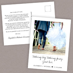 Elopement Photo Wedding Announcement Postcard