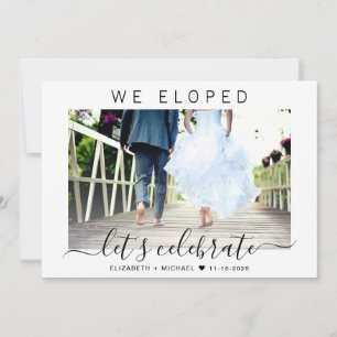 Elopement Photo Wedding Celebration Reception Invitation
