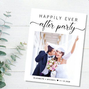 Elopement Photo Wedding Reception Announcement Postcard