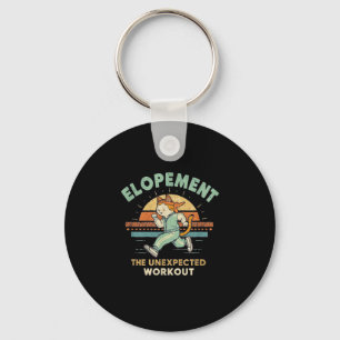 Elopement The Unexpected Workout Funny Wedding Cat Key Ring