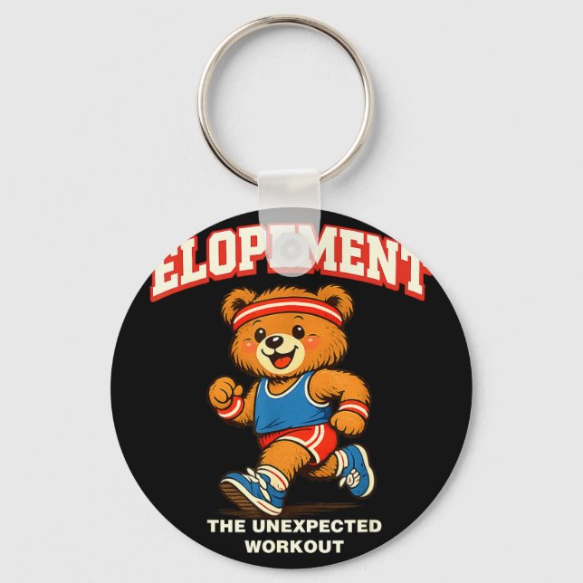 Elopement the unexpected workout racoon funny  key ring (Front)