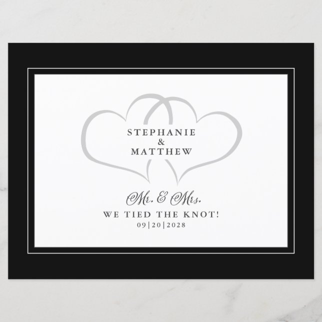 Elopement We Tied The Knot Mr & Mrs Announcement (Front)