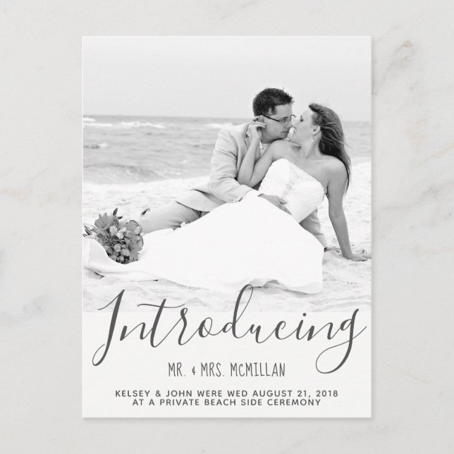 Elopement Wedding Announcement Photo Postcard (Front)