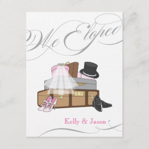 Elopement Wedding Announcement - Pink