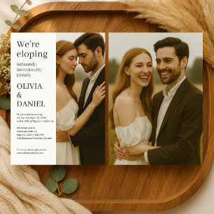 Elopement Wedding Modern Elegant Minimalist Photo  Invitation