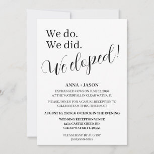 elopement wedding reception invitations