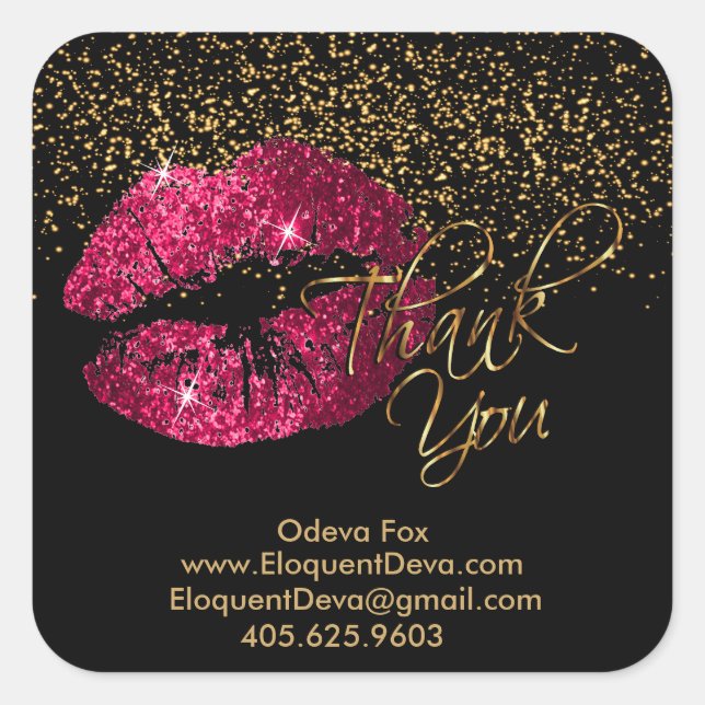 Eloquent Deva Bouquets - Thank You Square Sticker (Front)
