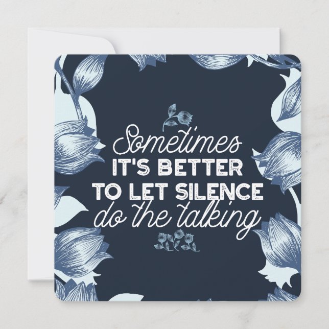 Eloquent Silence Quote Art for Serene Decor Holiday Card (Front)