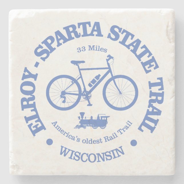 Elroy-Sparta State Trail (cycling) Stone Coaster (Front)