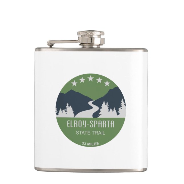 Elroy-Sparta State Trail Hip Flask (Front)