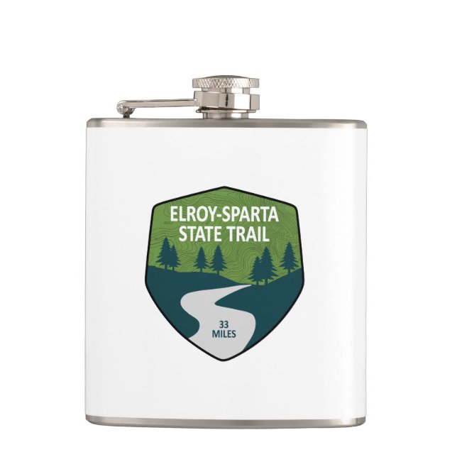 Elroy-Sparta State Trail Hip Flask (Front)