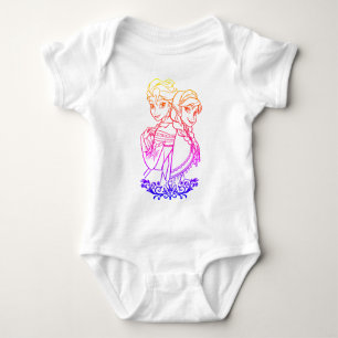 Elsa and her sister ana baby bodysuit