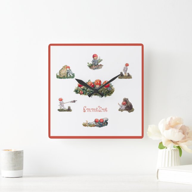 Elsa Beskow Children of the Forest Square Wall Clock (Home)