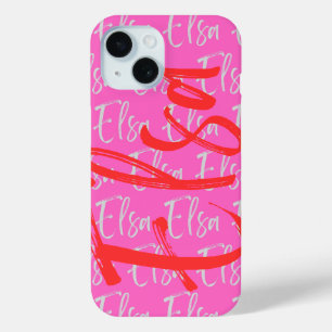 Elsa Repeating Name Pattern  iPhone 15 Case