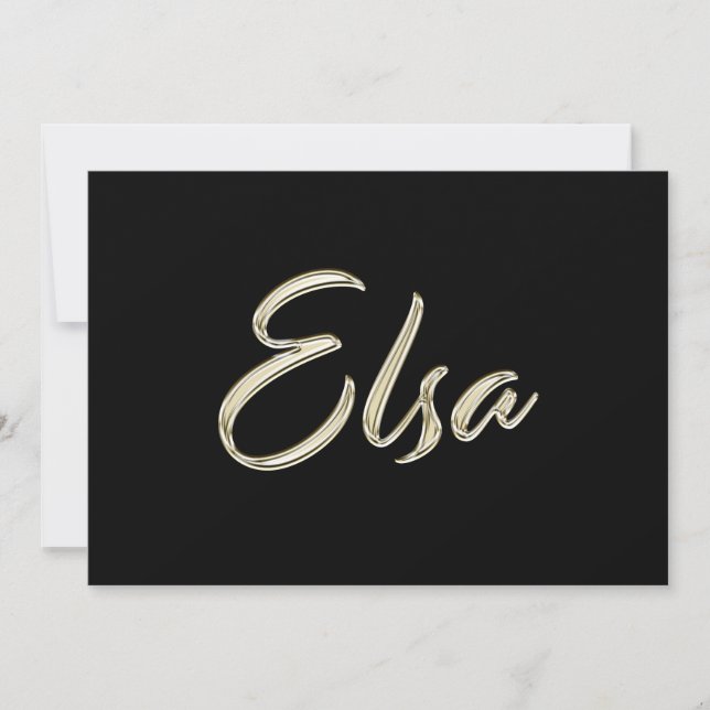 Elsa white gold Handwriting Card (Front)