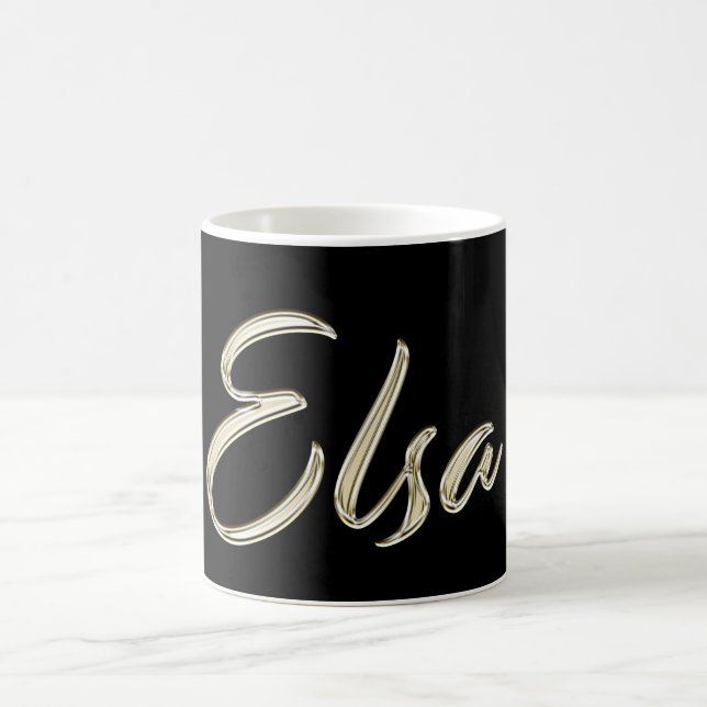 Elsa white gold Handwriting Cup Coffee Mug (Center)