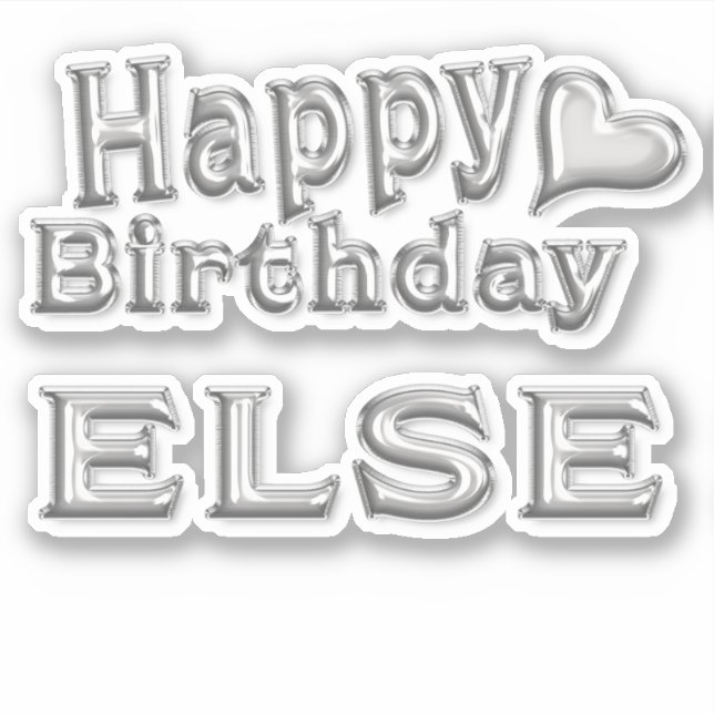 Else Happy Birthday silver sticker (Front)