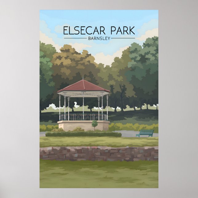 Elsecar Park Barnsley Travel Poster (Front)