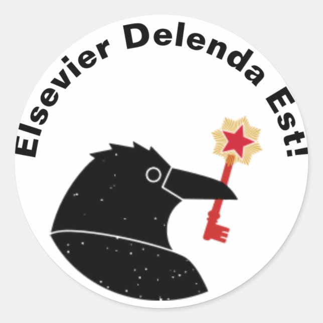 Elsevier protest sticker (Front)
