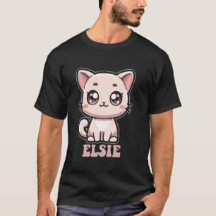 Elsie Cute Kitty Cat Design for Girls Name Elsie T-Shirt