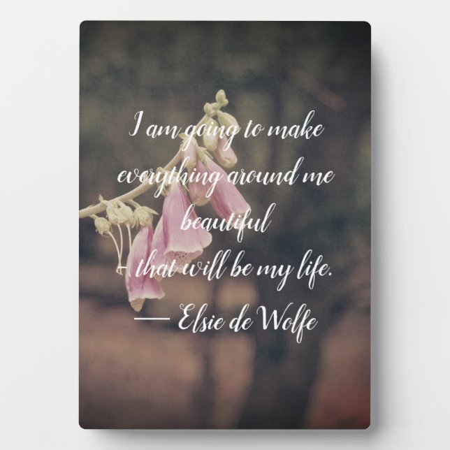 Elsie de Wolfe Quote Plaque (Front)