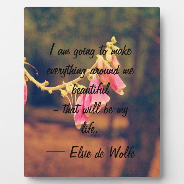 Elsie de Wolfe Quote Plaque (Front)