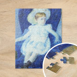 Elsie in a Blue Chair | Mary Cassatt Jigsaw Puzzle<br><div class="desc">Elsie in a Blue Chair (1880) by Mary Cassatt depicts a young girl seated in a blue chair, captured with the artist's signature Impressionist style. The painting showcases delicate brushwork and a soft colour palette, emphasizing the innocence and charm of childhood. Elsie's relaxed posture and contemplative expression lend an intimate,...</div>