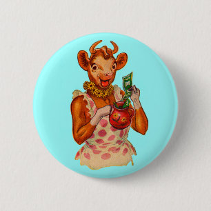 Elsie the Cow, money manager 6 Cm Round Badge