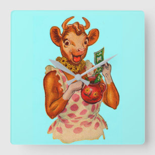 Elsie the Cow, money manager Square Wall Clock