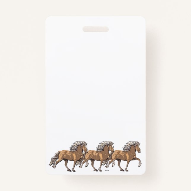 Elska Icelandic Horse in Tolt ID Badge (Front)