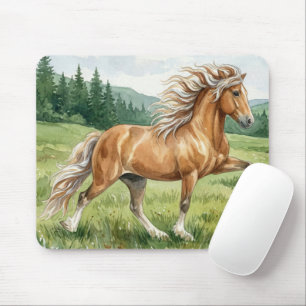 Elska Icelandic Horse Watercolor landscape Mouse Pad
