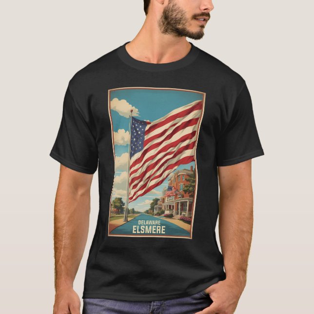 Elsmere Delaware Usa Vintage Travel Tourism   T-Shirt (Front)