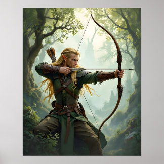 Elven Archer of the Woodland Realm Poster