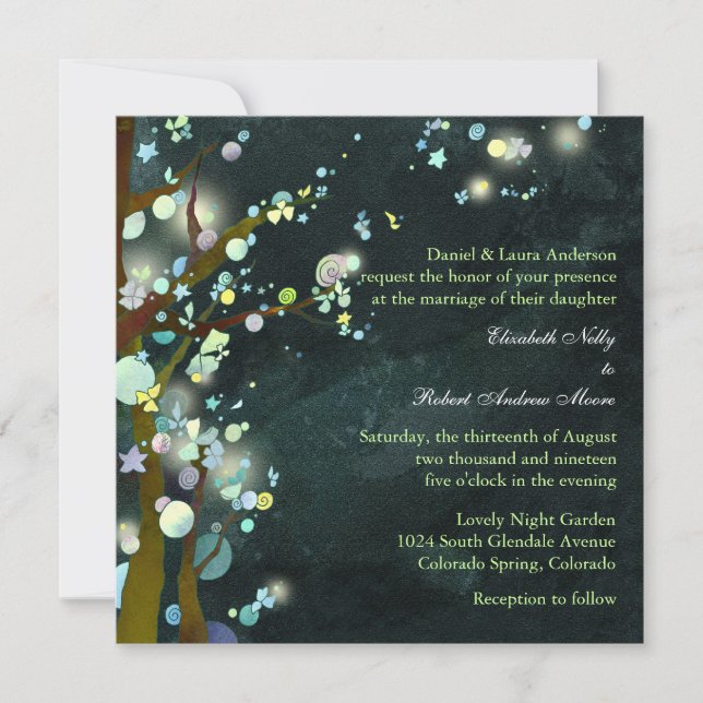 Elven Forest Rustic Tree Wedding Invitation (Front)