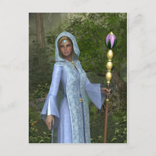 Elven Maiden in Blue Postcard