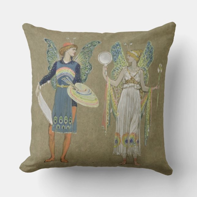 Elves and Fairy Painters, from 'The Snowman' 1899 Cushion (Front)