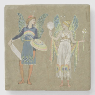 Elves and Fairy Painters, from 'The Snowman' 1899 Stone Coaster