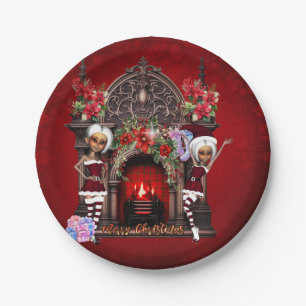 Elves are looking forward to Christmas Paper Plate